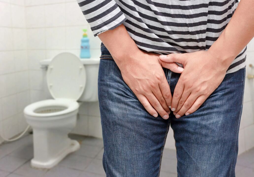 Cystitis in men, with frequent urge to urinate and pain