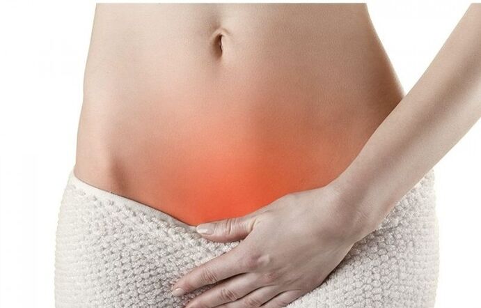 Pain in the area above the pubis is a sign of acute and chronic cystitis in women